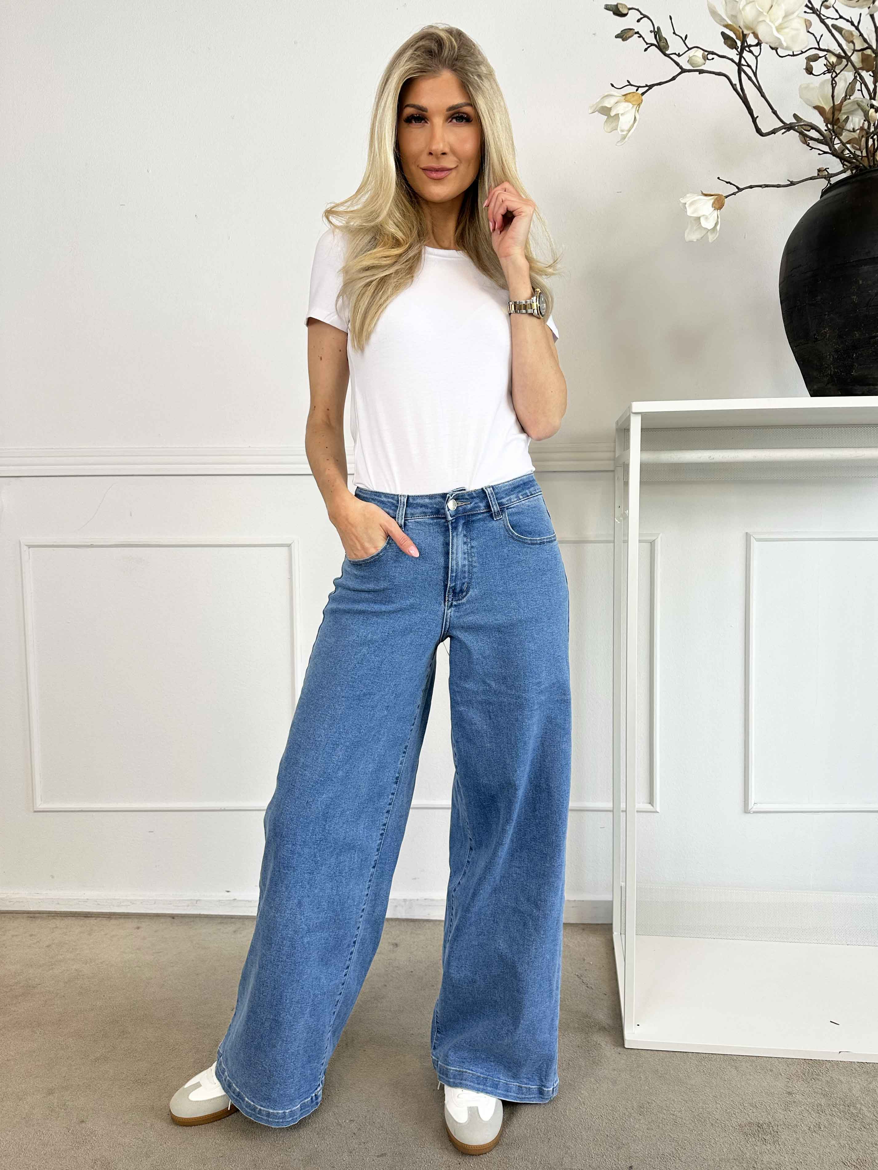 Seline - Jeans med vida ben och stretch